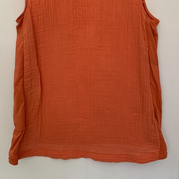 LOFT Lounge Gauzy Orange Tank Top Linen Blend Size Small - Picture 9 of 9